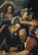REMBRANDT Harmenszoon van Rijn Christ Driving the Money Changers from the Temple France oil painting artist
